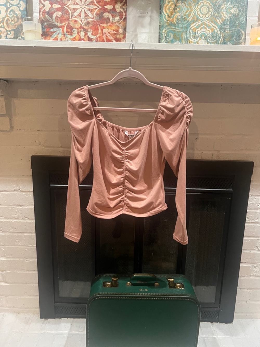 NWT:  BB Dakota by Steve Madden Dusty Rose Long-Sleeve Scoop Top